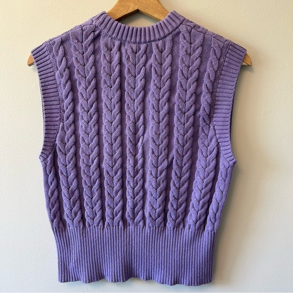 Frank & Oak Knit Sweater Vest Purple Size Small - Picture 4 of 6